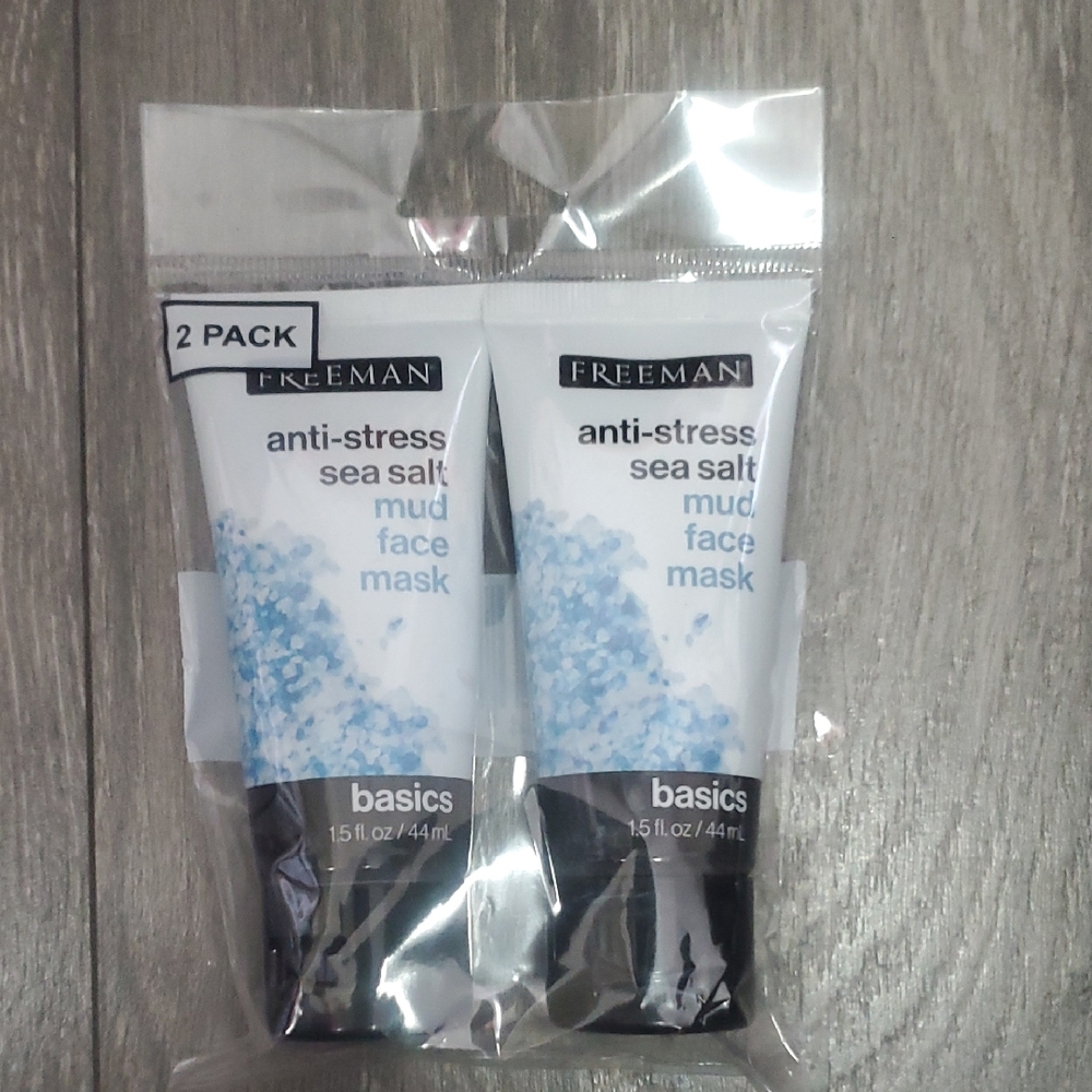 Anti-Stress Sea Salt Mud Face Mask - White/Black (2 Pack)